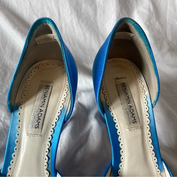 Benjamin Adams London Blue Dyed Duchesse Silk Heels - Picture 6 of 13